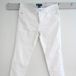 Democracy Womens Absolution White Jeans 16 White Mid Rise Stretch Slimming